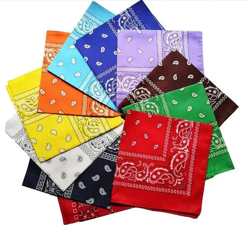 2024 Fashion Hip Hop Bandana Square Scarf 54cm*54cm Black Red Headband Printed For Women/Men/Boys/Girls