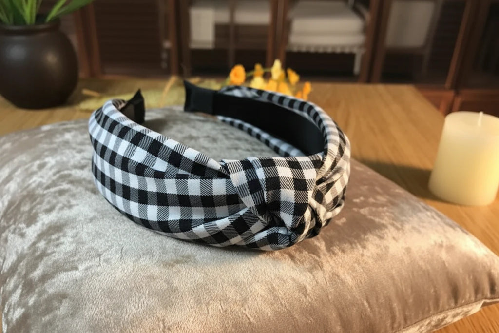 Checked pattern headbands