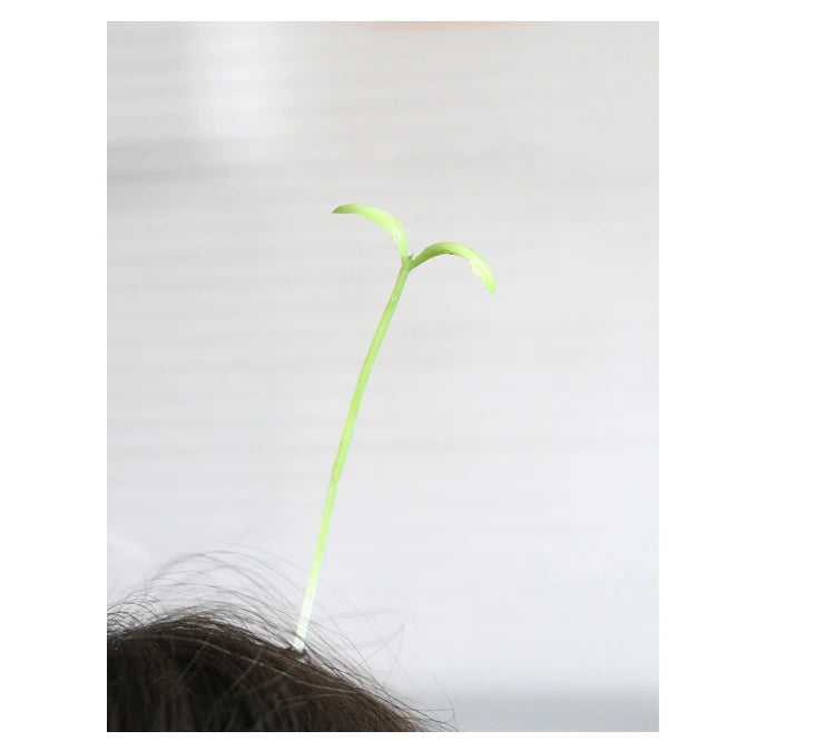 2pcs Hair Clip Plants Show Moe Artifact Small Bean Sprouts Miaofa Clip Head Long Grass Wacky Cartoon Headdress Flower spring fancy dress  mushroom clover flower sunflower shoot