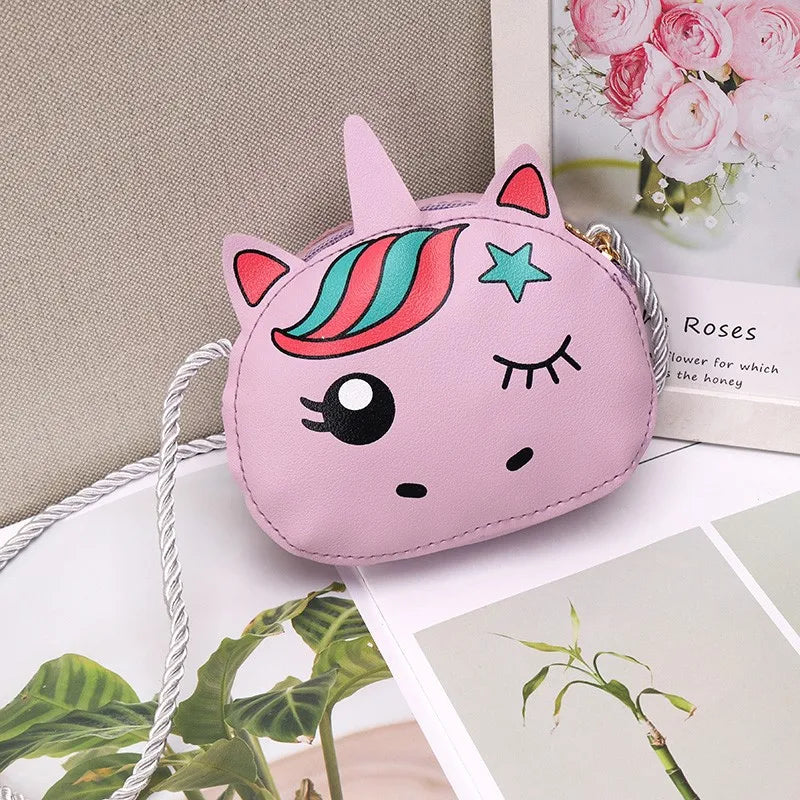 Lovely Children's Mini Shoulder Bags PU Leather Boys Girls Small Crossbody Bag Cute Cartoon Baby Kids Pink Red Coin Purse Wallet