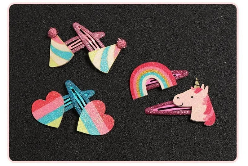 1 Pair/2pcs Hair Tie Bow Turban Newborn Kids Headwear Baby Girl Accessories Rainbow Unicorn Avocado Panda Ice Cream Children