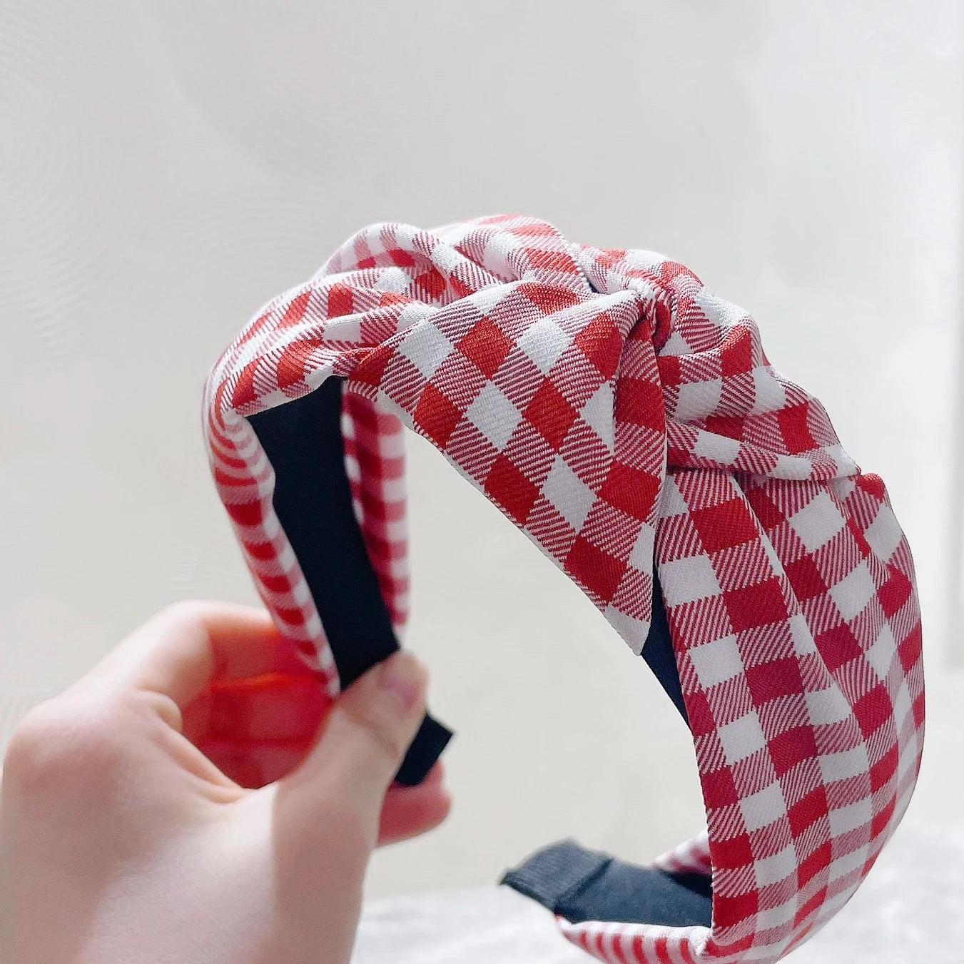 Checked pattern headbands