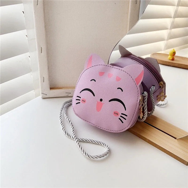 Lovely Children's Mini Shoulder Bags PU Leather Boys Girls Small Crossbody Bag Cute Cartoon Baby Kids Pink Red Coin Purse Wallet