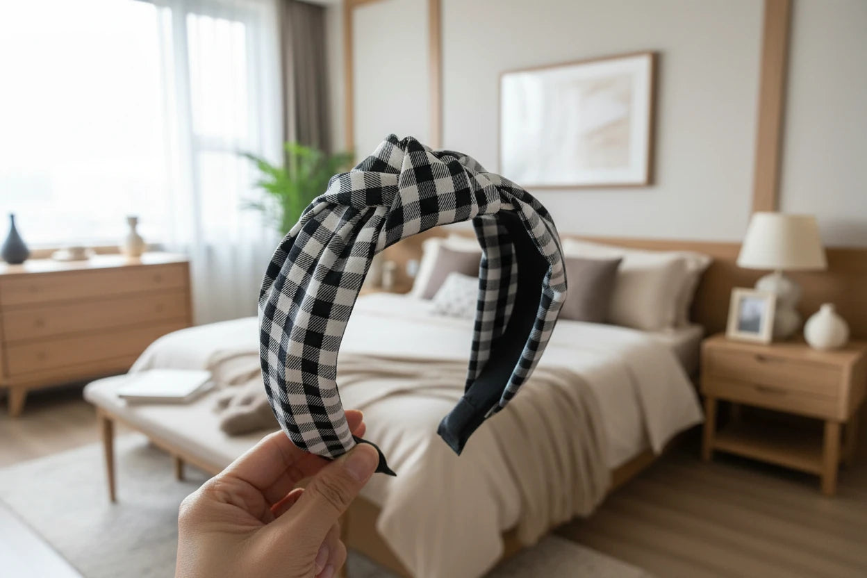 Checked pattern headbands