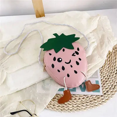 Lovely Children's Mini Shoulder Bags PU Leather Boys Girls Small Crossbody Bag Cute Cartoon Baby Kids Pink Red Coin Purse Wallet