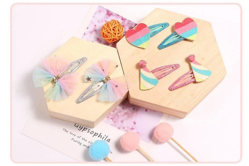 1 Pair/2pcs Hair Tie Bow Turban Newborn Kids Headwear Baby Girl Accessories Rainbow Unicorn Avocado Panda Ice Cream Children