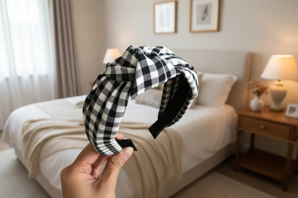 Checked pattern headbands