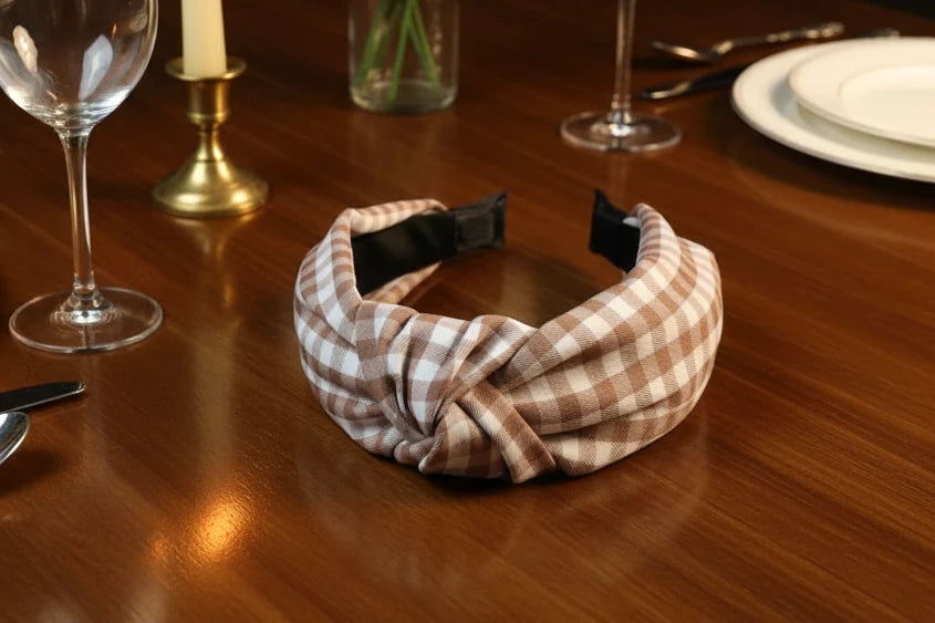 Checked pattern headbands