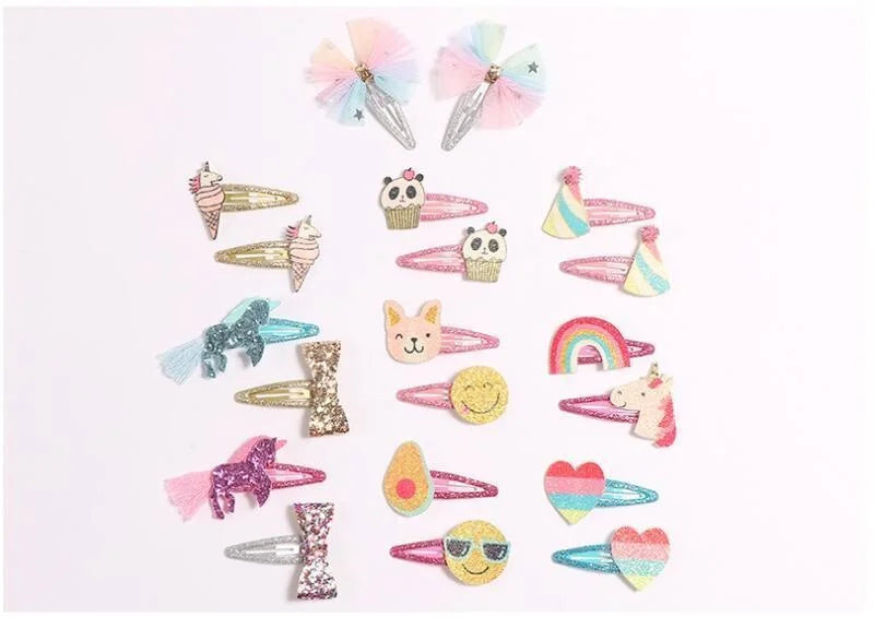 1 Pair/2pcs Hair Tie Bow Turban Newborn Kids Headwear Baby Girl Accessories Rainbow Unicorn Avocado Panda Ice Cream Children
