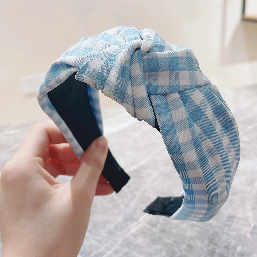 Checked pattern headbands