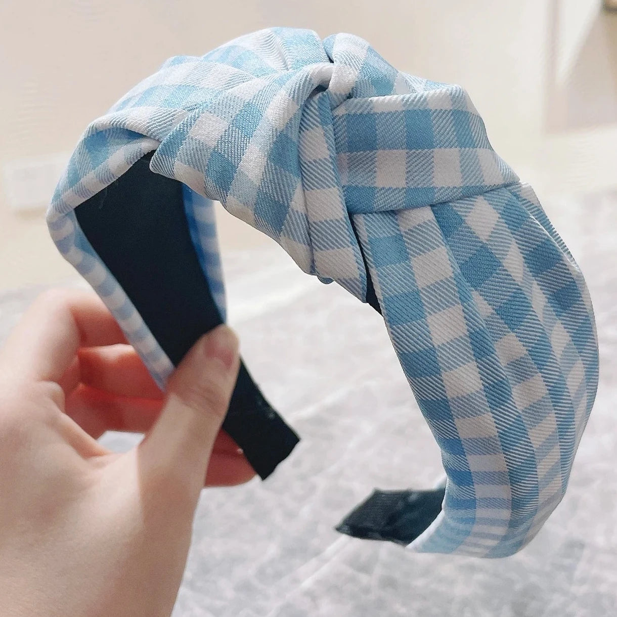 Checked pattern headbands