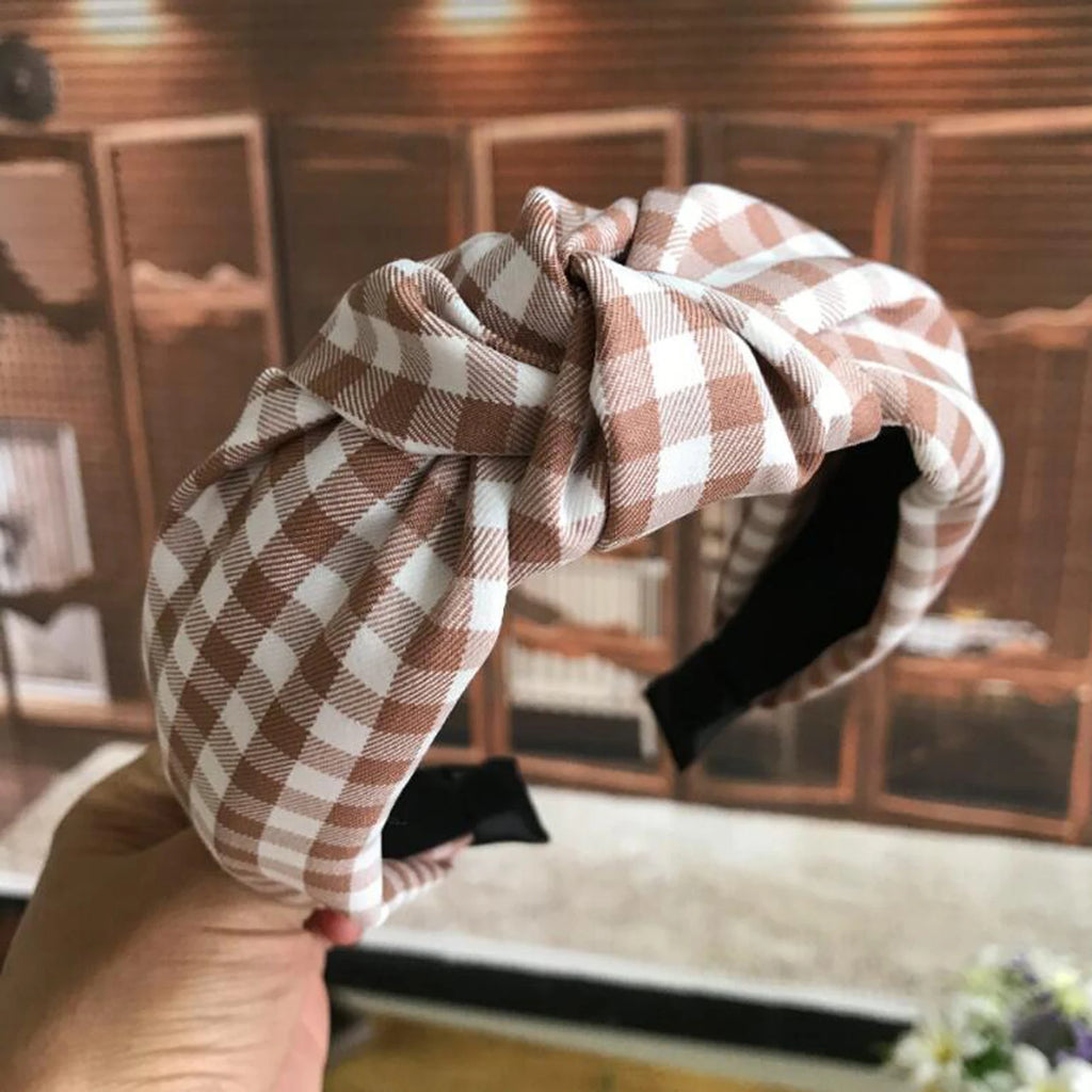 Checked pattern headbands