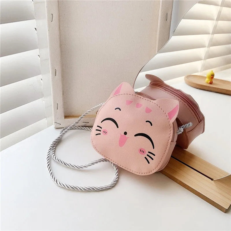 Lovely Children's Mini Shoulder Bags PU Leather Boys Girls Small Crossbody Bag Cute Cartoon Baby Kids Pink Red Coin Purse Wallet