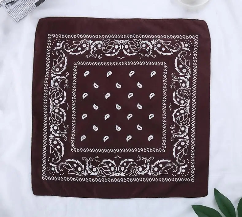 2024 Fashion Hip Hop Bandana Square Scarf 54cm*54cm Black Red Headband Printed For Women/Men/Boys/Girls