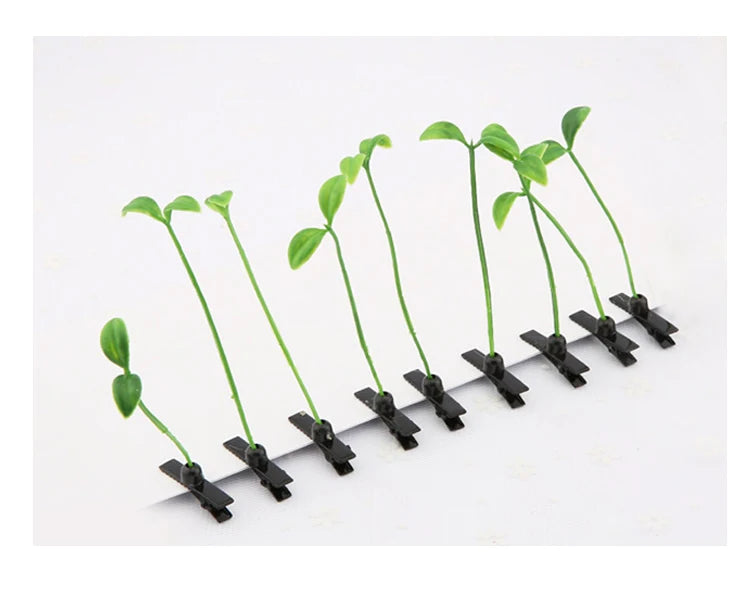 2pcs Hair Clip Plants Show Moe Artifact Small Bean Sprouts Miaofa Clip Head Long Grass Wacky Cartoon Headdress Flower spring fancy dress  mushroom clover flower sunflower shoot
