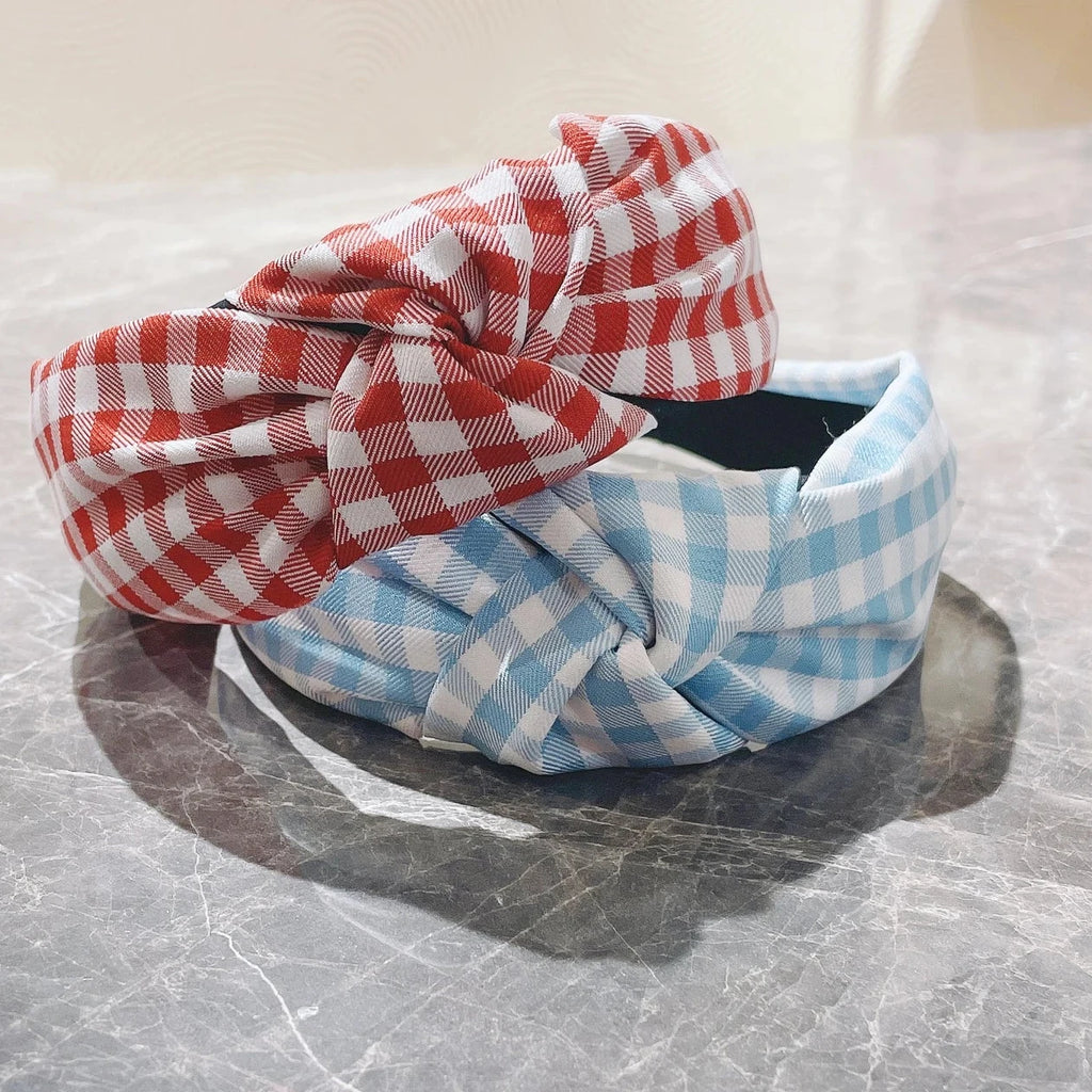 Checked pattern headbands