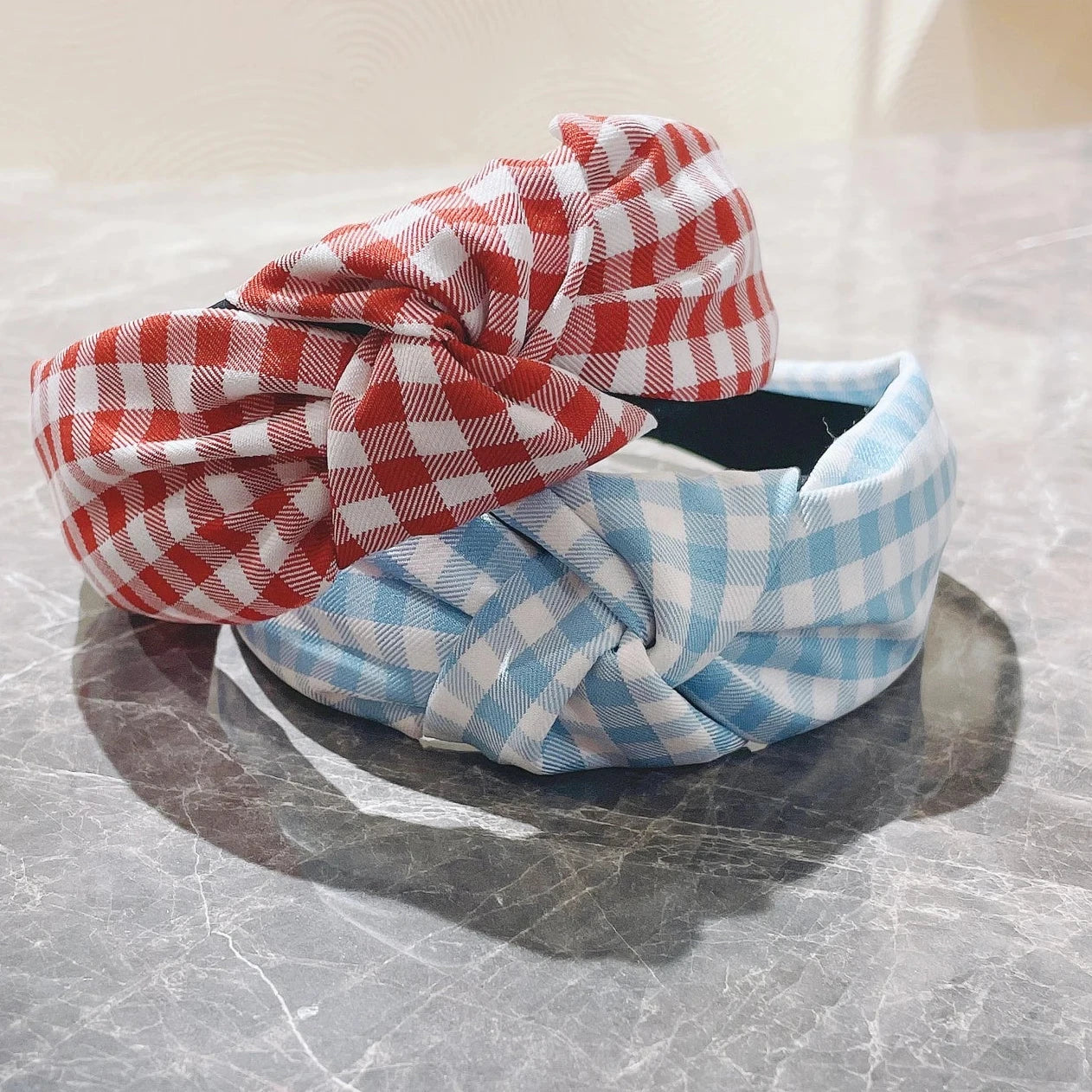 Checked pattern headbands