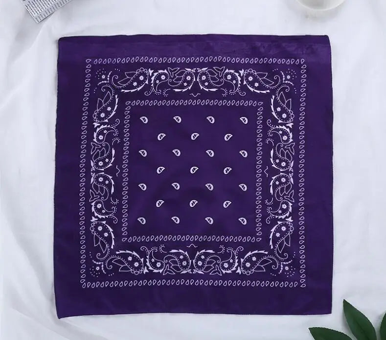 2024 Fashion Hip Hop Bandana Square Scarf 54cm*54cm Black Red Headband Printed For Women/Men/Boys/Girls
