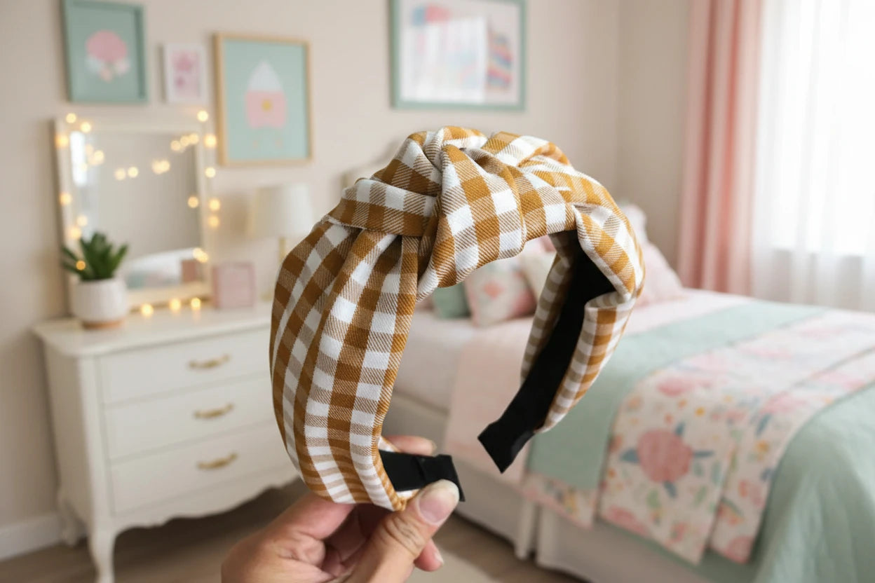 Checked pattern headbands