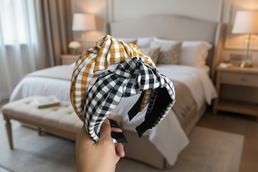 Checked pattern headbands