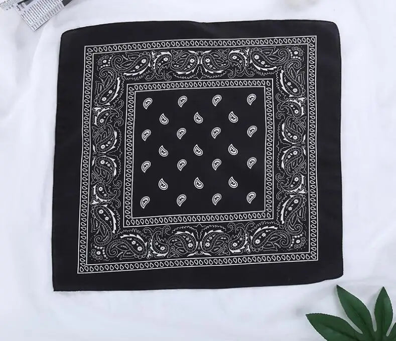 2024 Fashion Hip Hop Bandana Square Scarf 54cm*54cm Black Red Headband Printed For Women/Men/Boys/Girls