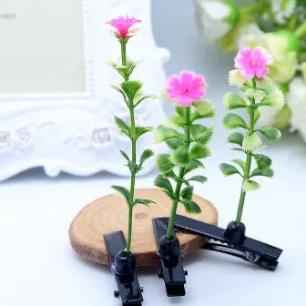 2pcs Hair Clip Plants Show Moe Artifact Small Bean Sprouts Miaofa Clip Head Long Grass Wacky Cartoon Headdress Flower spring fancy dress  mushroom clover flower sunflower shoot