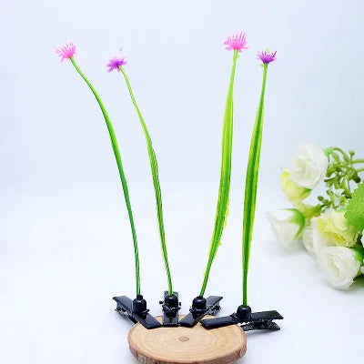 2pcs Hair Clip Plants Show Moe Artifact Small Bean Sprouts Miaofa Clip Head Long Grass Wacky Cartoon Headdress Flower spring fancy dress  mushroom clover flower sunflower shoot