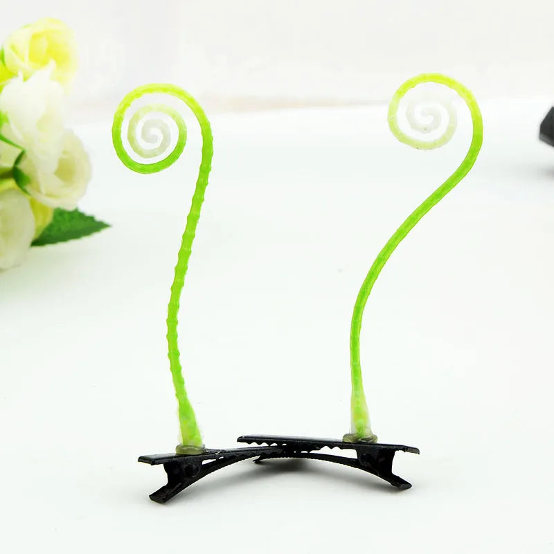 2pcs Hair Clip Plants Show Moe Artifact Small Bean Sprouts Miaofa Clip Head Long Grass Wacky Cartoon Headdress Flower spring fancy dress  mushroom clover flower sunflower shoot