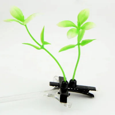 2pcs Hair Clip Plants Show Moe Artifact Small Bean Sprouts Miaofa Clip Head Long Grass Wacky Cartoon Headdress Flower spring fancy dress  mushroom clover flower sunflower shoot