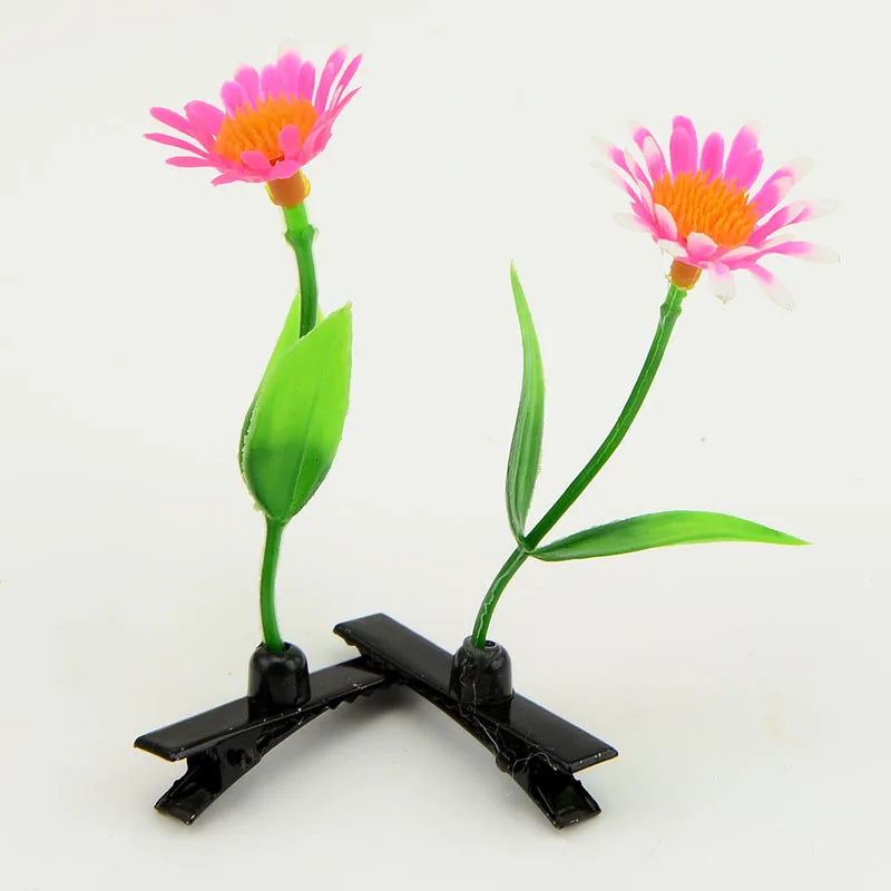 2pcs Hair Clip Plants Show Moe Artifact Small Bean Sprouts Miaofa Clip Head Long Grass Wacky Cartoon Headdress Flower spring fancy dress  mushroom clover flower sunflower shoot