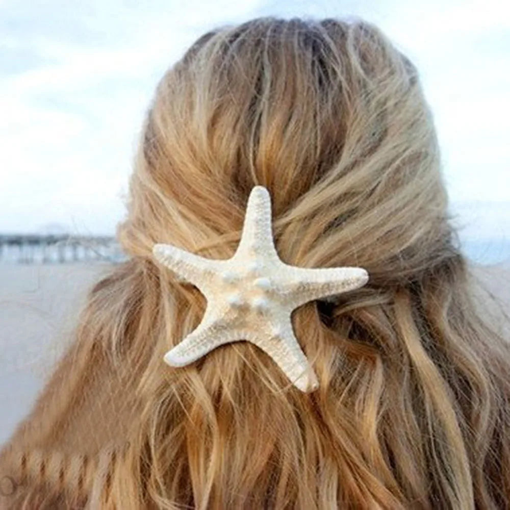Summer Sea Starfish 1 Pcs Hair Clips Women Nice Star Starfish Sweet Hairpin Beach Hair Clip Girls Fashion cruise beach party holiday hair