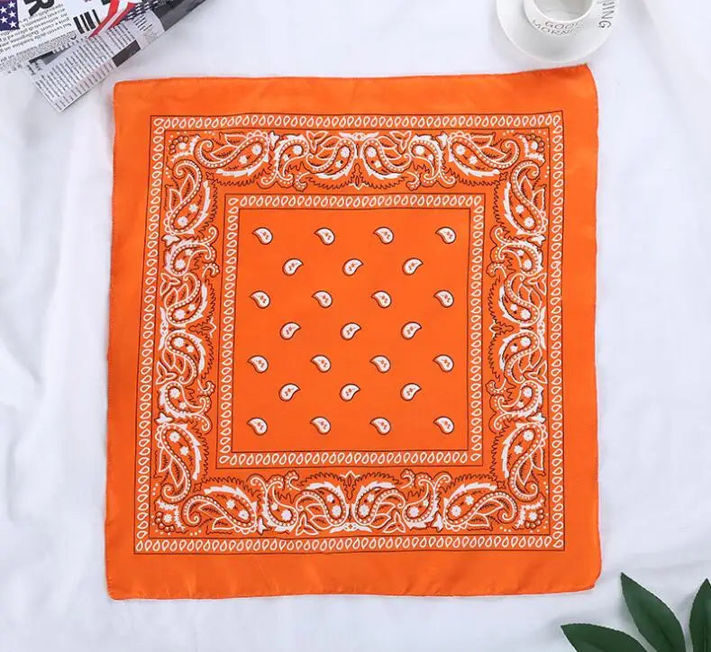 2024 Fashion Hip Hop Bandana Square Scarf 54cm*54cm Black Red Headband Printed For Women/Men/Boys/Girls