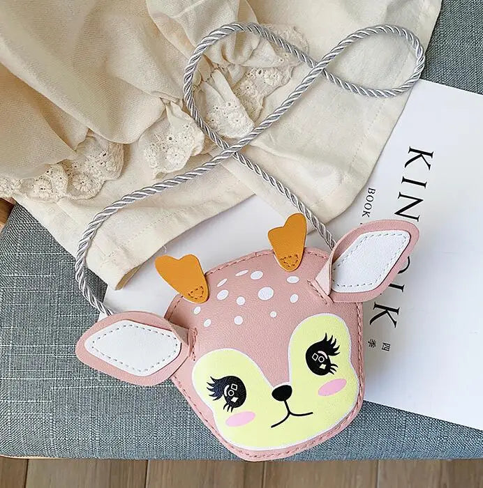 Lovely Children's Mini Shoulder Bags PU Leather Boys Girls Small Crossbody Bag Cute Cartoon Baby Kids Pink Red Coin Purse Wallet