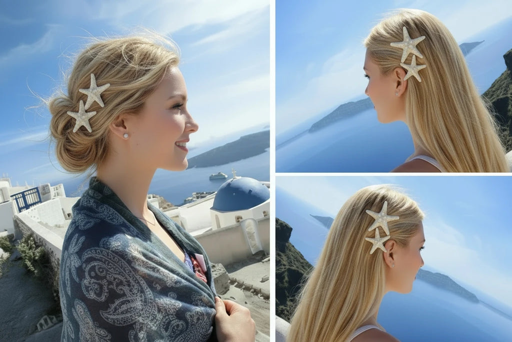 Summer Sea Starfish 1 Pcs Hair Clips Women Nice Star Starfish Sweet Hairpin Beach Hair Clip Girls Fashion cruise beach party holiday hair
