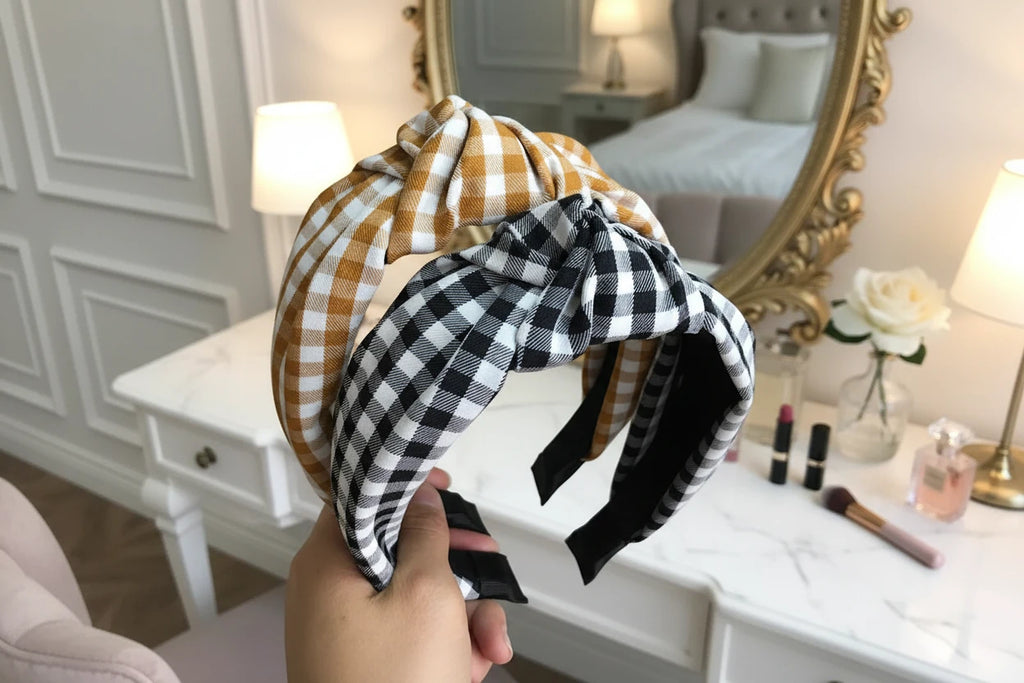 Checked pattern headbands