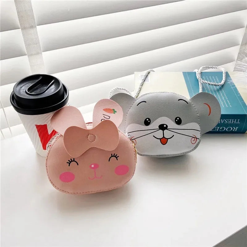 Lovely Children's Mini Shoulder Bags PU Leather Boys Girls Small Crossbody Bag Cute Cartoon Baby Kids Pink Red Coin Purse Wallet