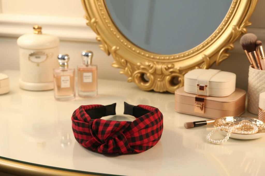 Checked pattern headbands
