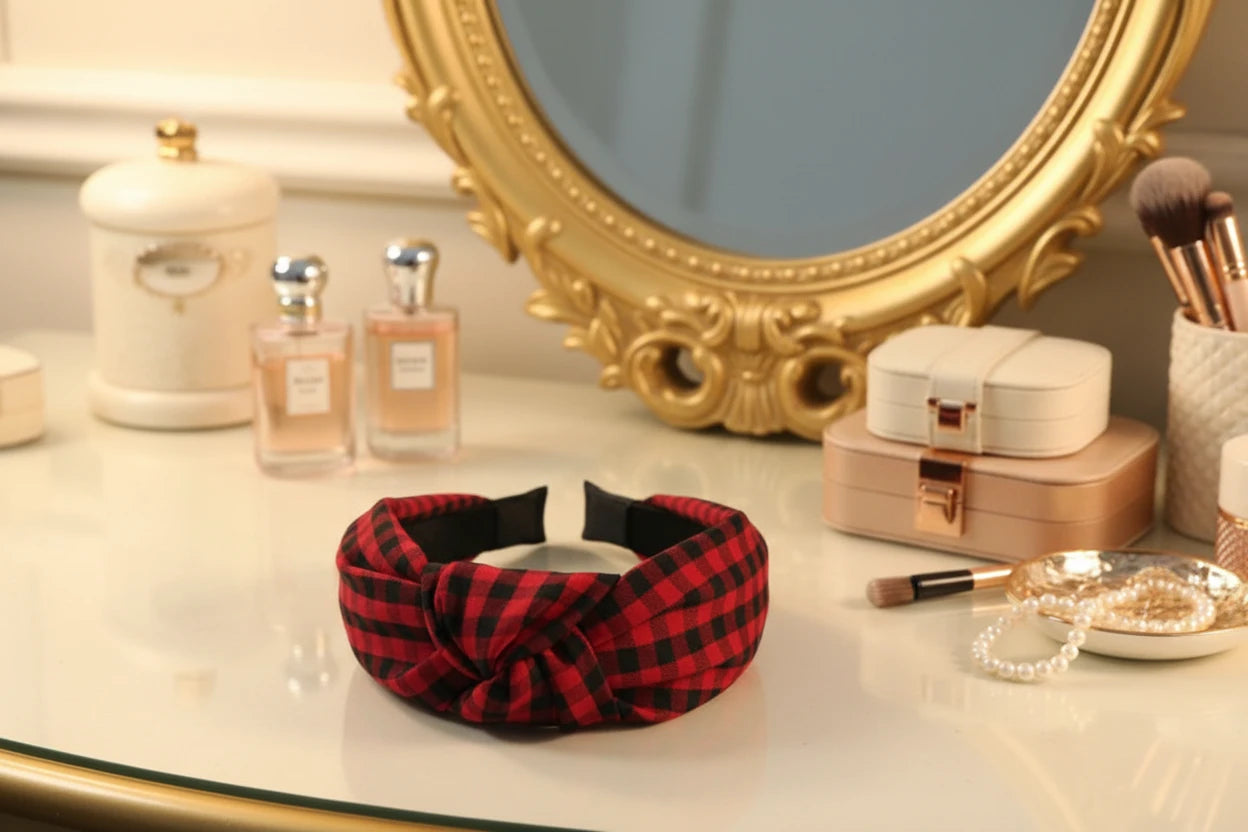 Checked pattern headbands