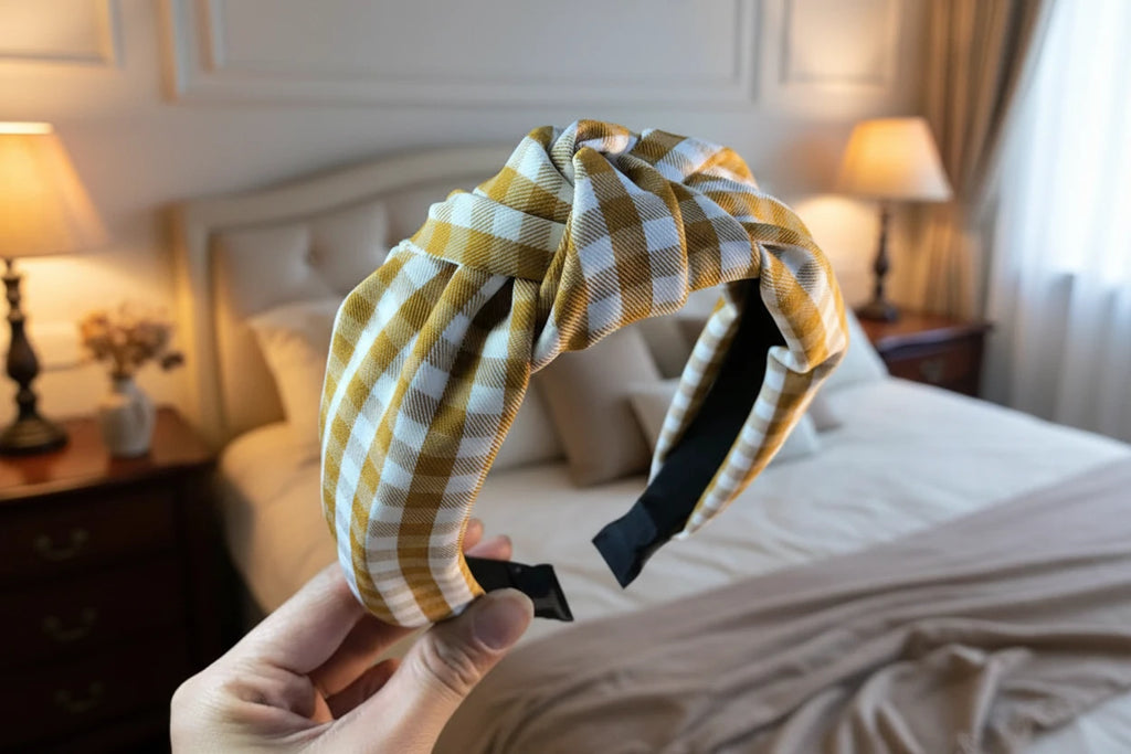 Checked pattern headbands