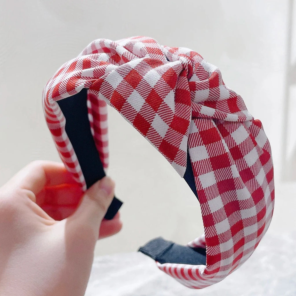 Checked pattern headbands