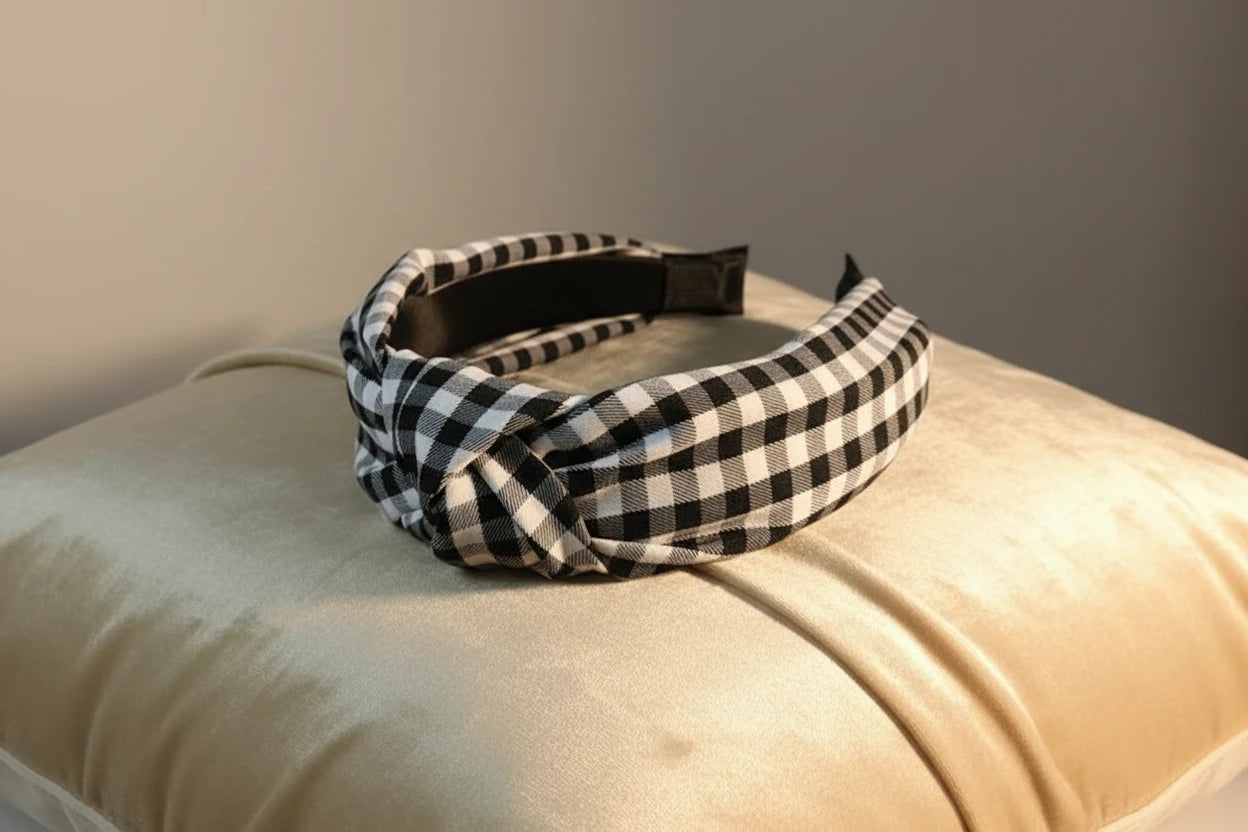 Checked pattern headbands