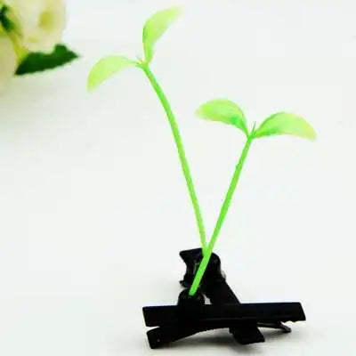 2pcs Hair Clip Plants Show Moe Artifact Small Bean Sprouts Miaofa Clip Head Long Grass Wacky Cartoon Headdress Flower spring fancy dress  mushroom clover flower sunflower shoot