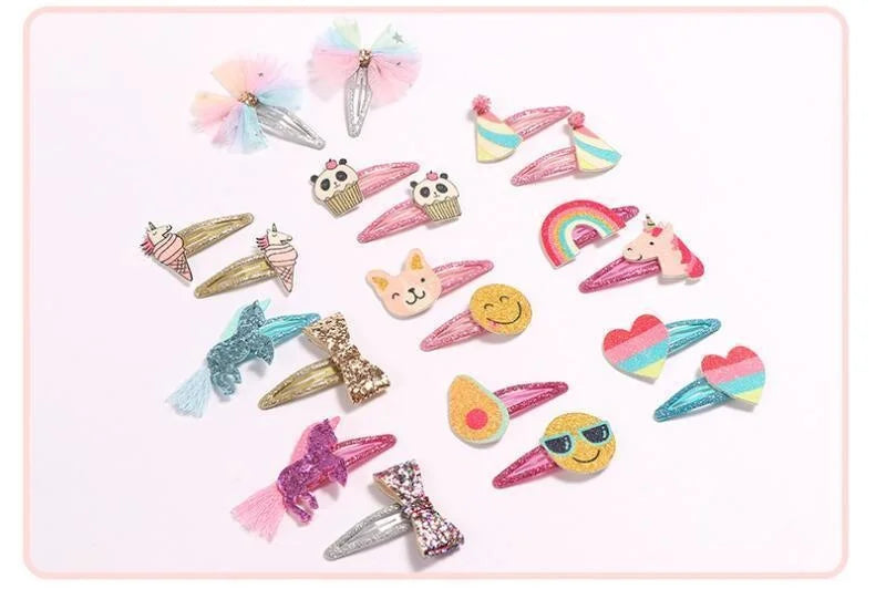 1 Pair/2pcs Hair Tie Bow Turban Newborn Kids Headwear Baby Girl Accessories Rainbow Unicorn Avocado Panda Ice Cream Children