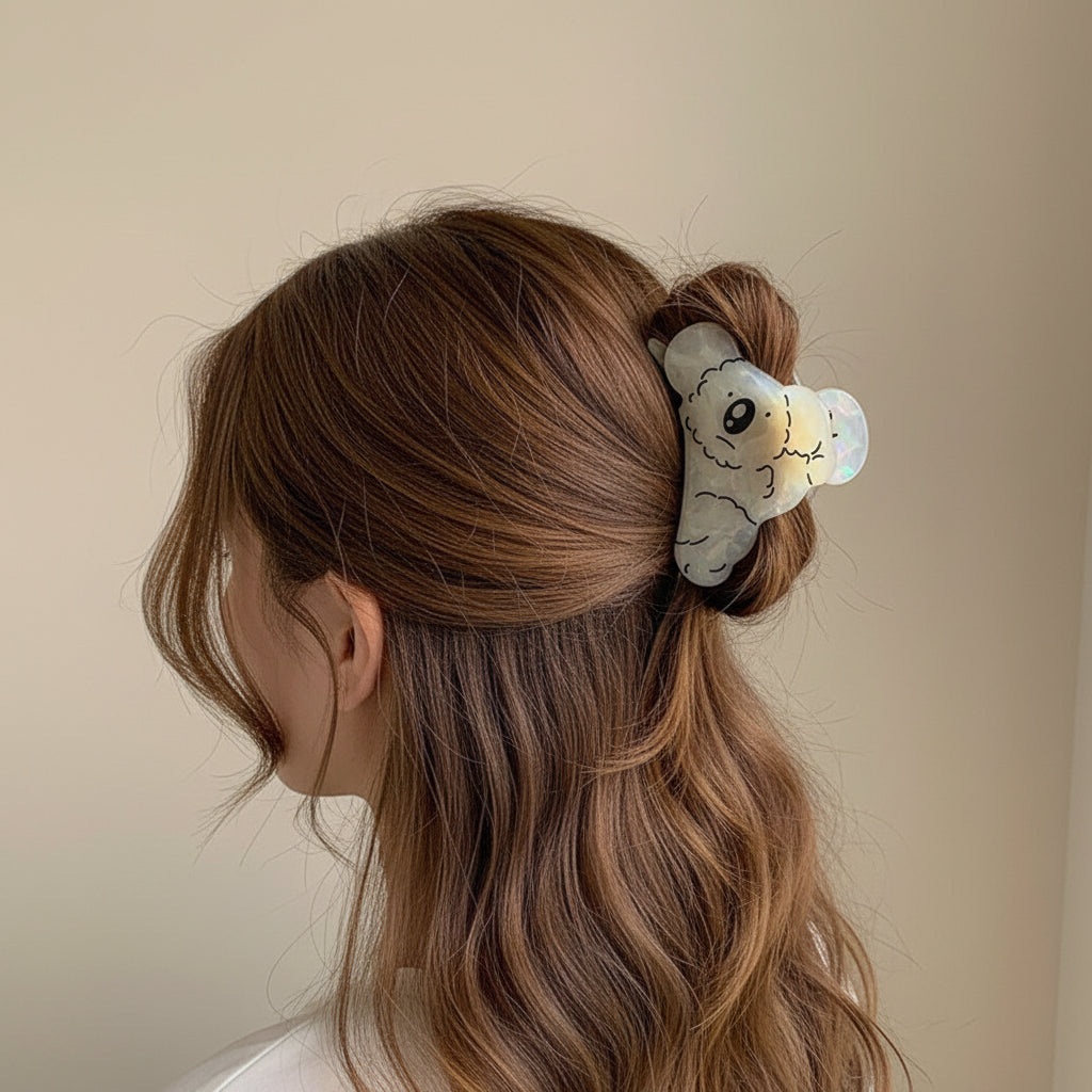 Tulip hairpin female cute puppy claw clip high-grade small grip clip back head clip headdress koala bear Australia down under novelty