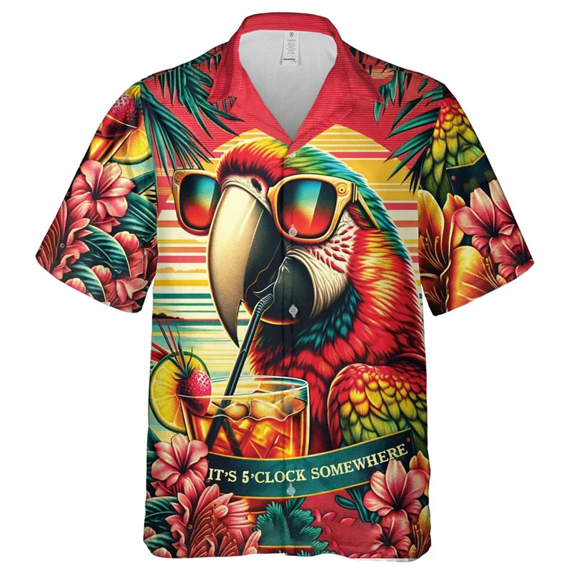 Parrot Shirts Hawaii Short Sleeve