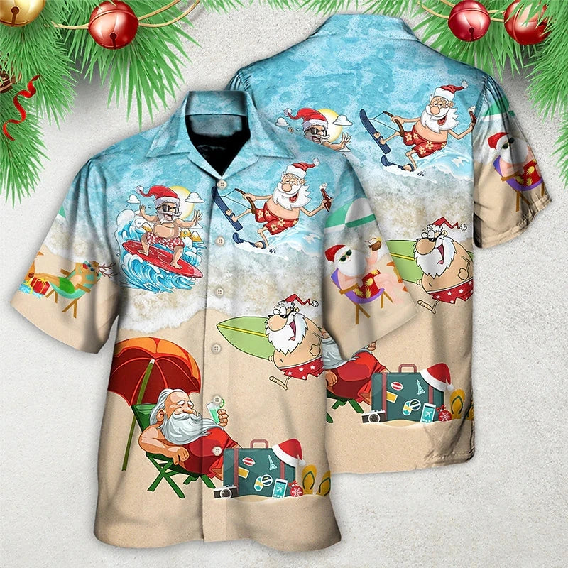 Christmas Men's Hawaii Shirt perfect for cruise