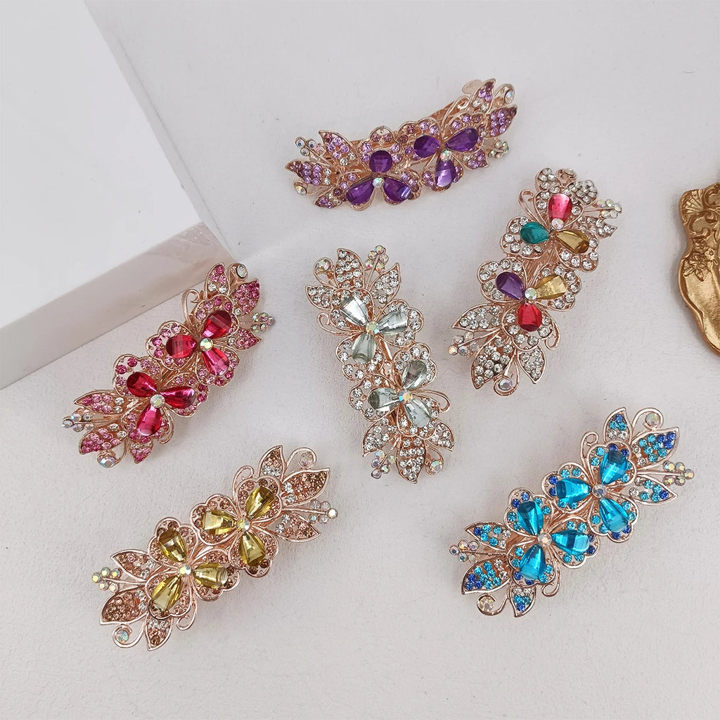 Crystal Barrettes Bow Clip Rhinestone ,ladies girls half up half down hair