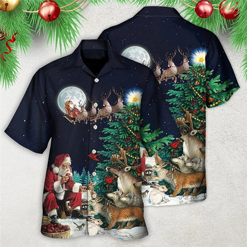 Christmas Men's Hawaii Shirt perfect for cruise