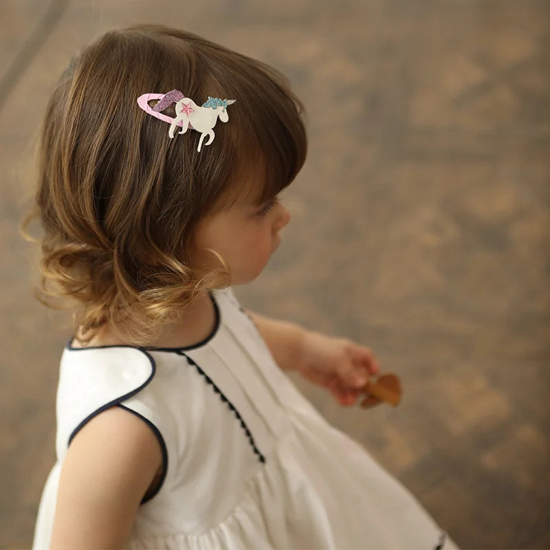 2 Pcs Cute Baby Girl Hair Clip Hairpin Accessory Rose Kids Children Headwear Infant Photo Props Bird Unicorn Fox Swan Star Heart