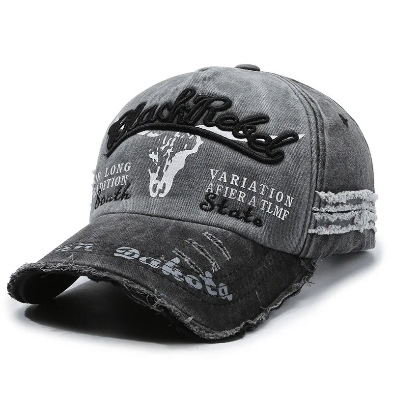 Hat Men  Peaked Cap Men  Spring and Autumn Aun Hat Washed Retro Old Men  Baseball Cap Breathable Embroidery Sun Protection